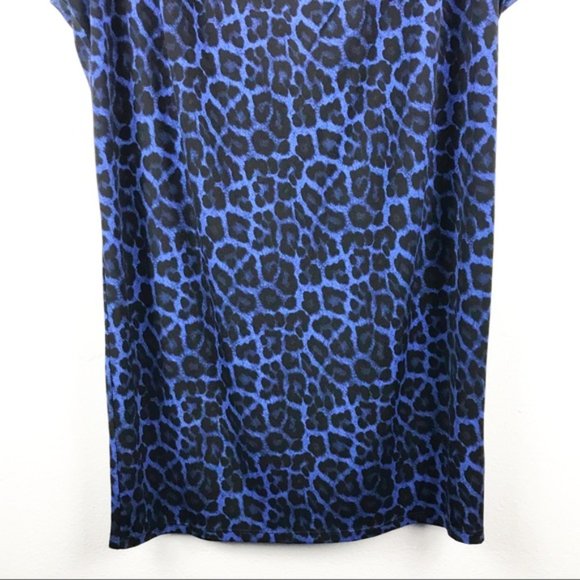 Michael Kors Blue Animal Print Dress Size Large - Picture 6 of 9